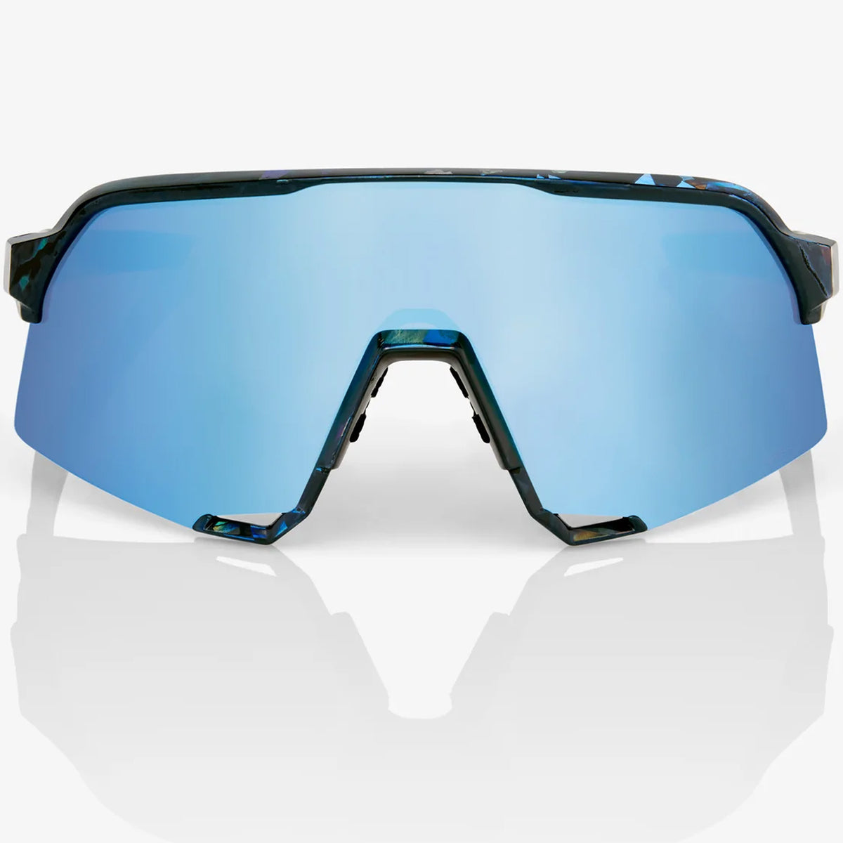 100% S3 sunglasses - Black Holographic HiPER Blue Mirror