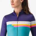 Maglia donna maniche lunghe Castelli Tornare - Azzurro