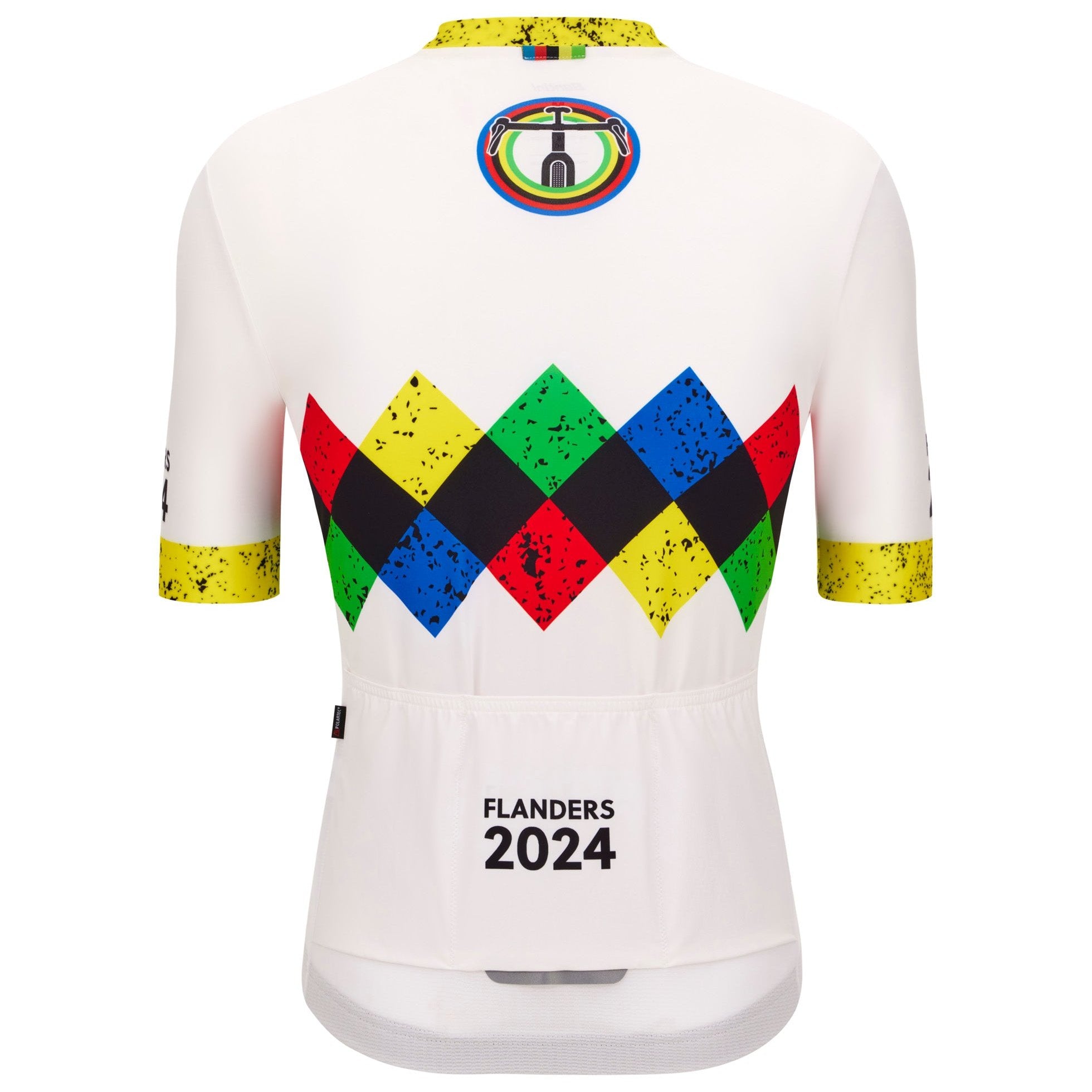 Maillot Santini UCI Gravel World Championship Flanders 2024 - Blanco