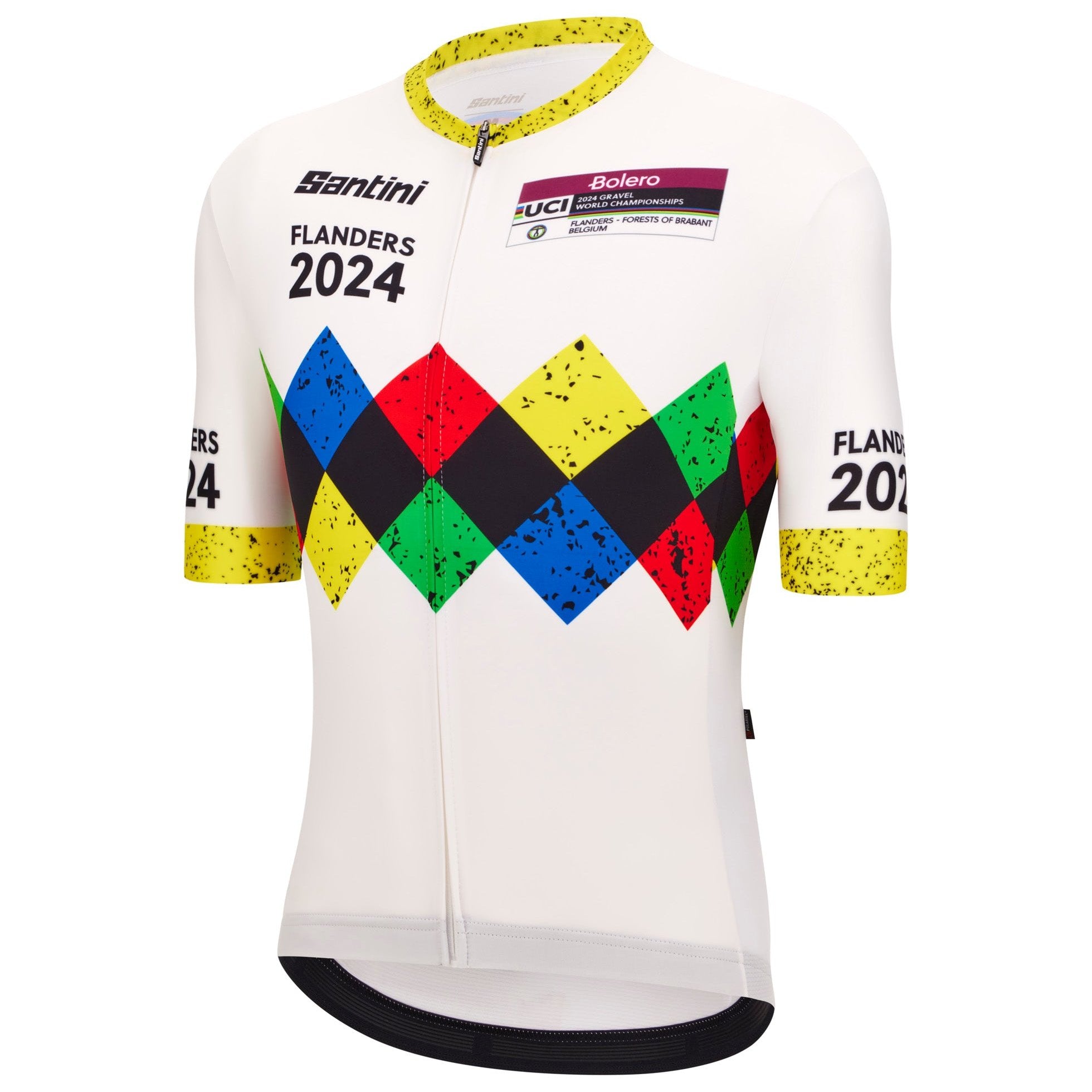 Santini UCI Gravel Weltmeisterschaft trikot Flandern 2024 - Weiss