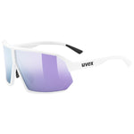 Uvex sportstyle 237 glasses - White matt mirror lavender