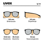 Uvex LGL 42 glasses - Blue Grey Mirror Blue