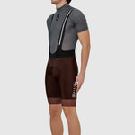 Bib shorts thermal Pissei Monviso - Brown