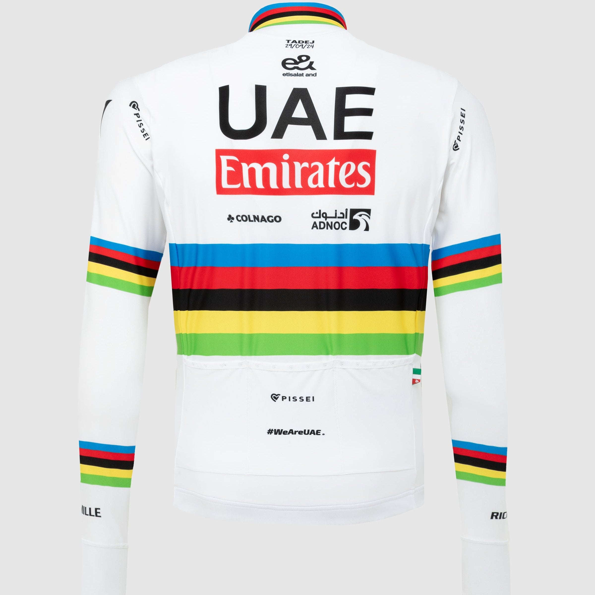 Maillot manga larga Pissei Team UAE 2024 - Campeon del mundo