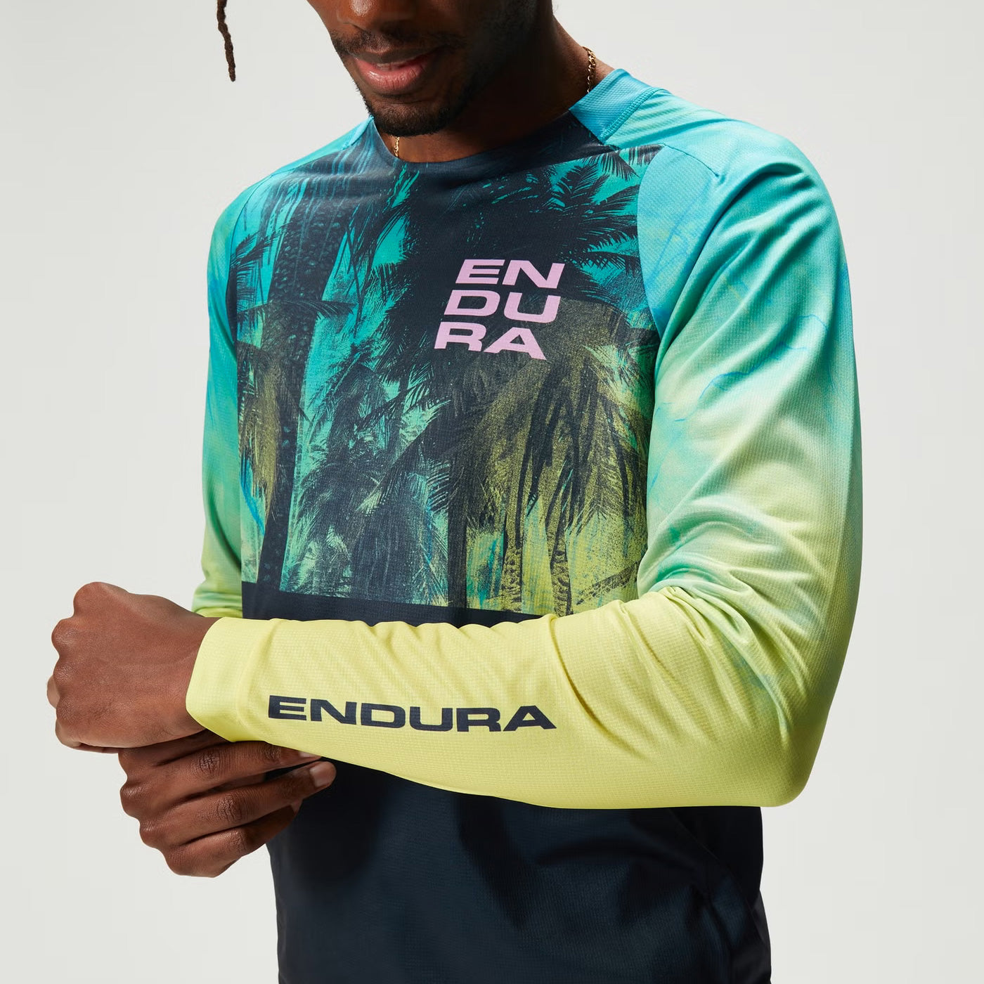 Endura Tropical Print LTD Long Sleeve Jersey - Light Blue