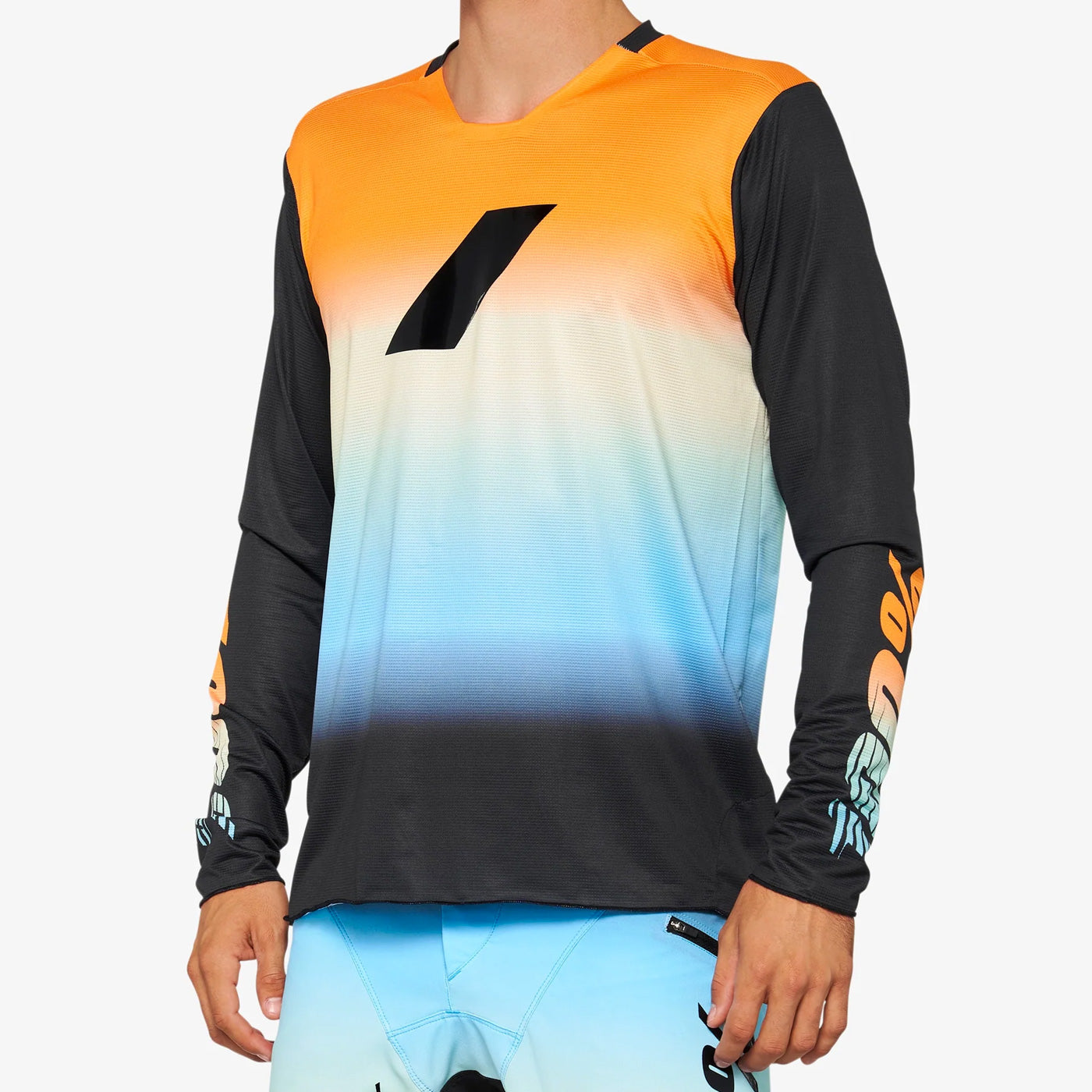 Maillot mangas largas 100% R-Core X LE - Naranja azul claro