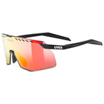 Uvex Pace Stage S CV goggles - Black Matt Mirror Red