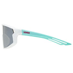 Uvex Skyryse Kids Glasses - White Green Mirror Silver