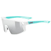 Uvex Skyryse Kids Glasses - White Green Mirror Silver