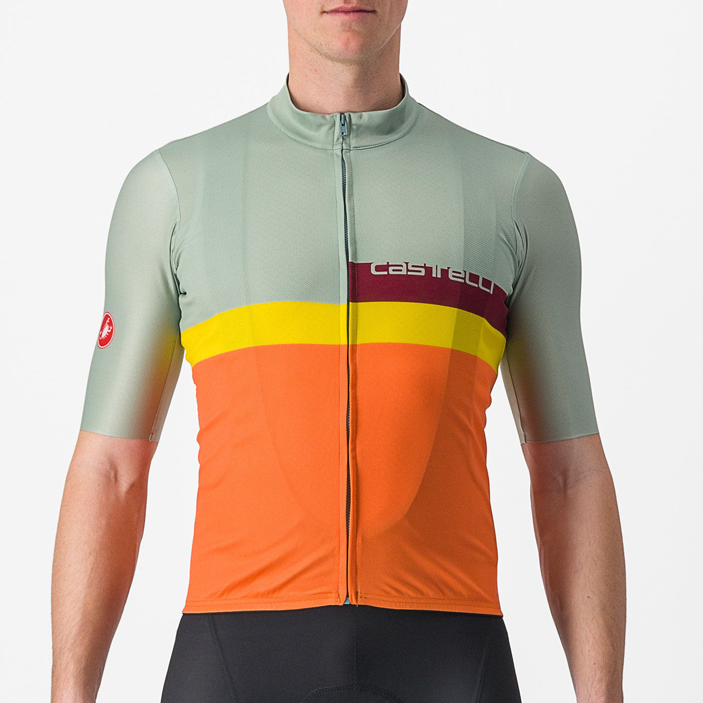 Castelli A Blocco jersey - Green orange | All4cycling