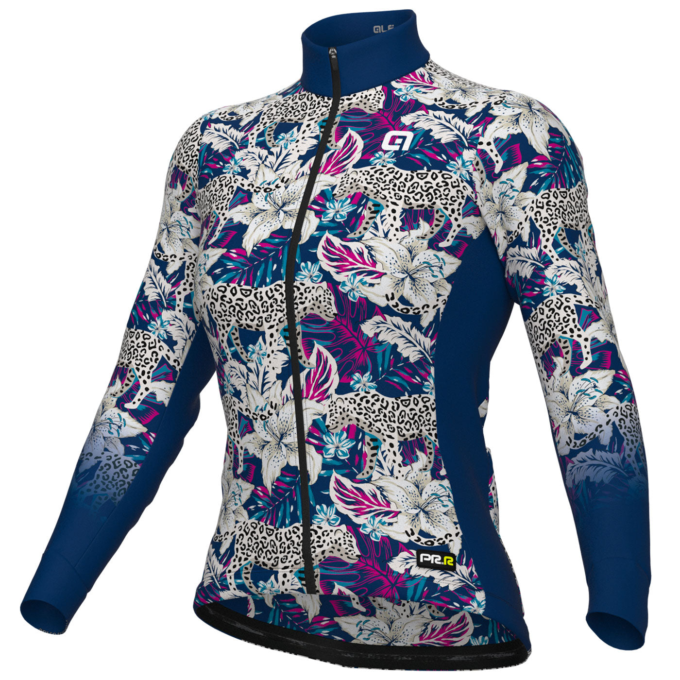 Ale PRR Hibiscus long sleeve woman jersey - Blue | All4cycling